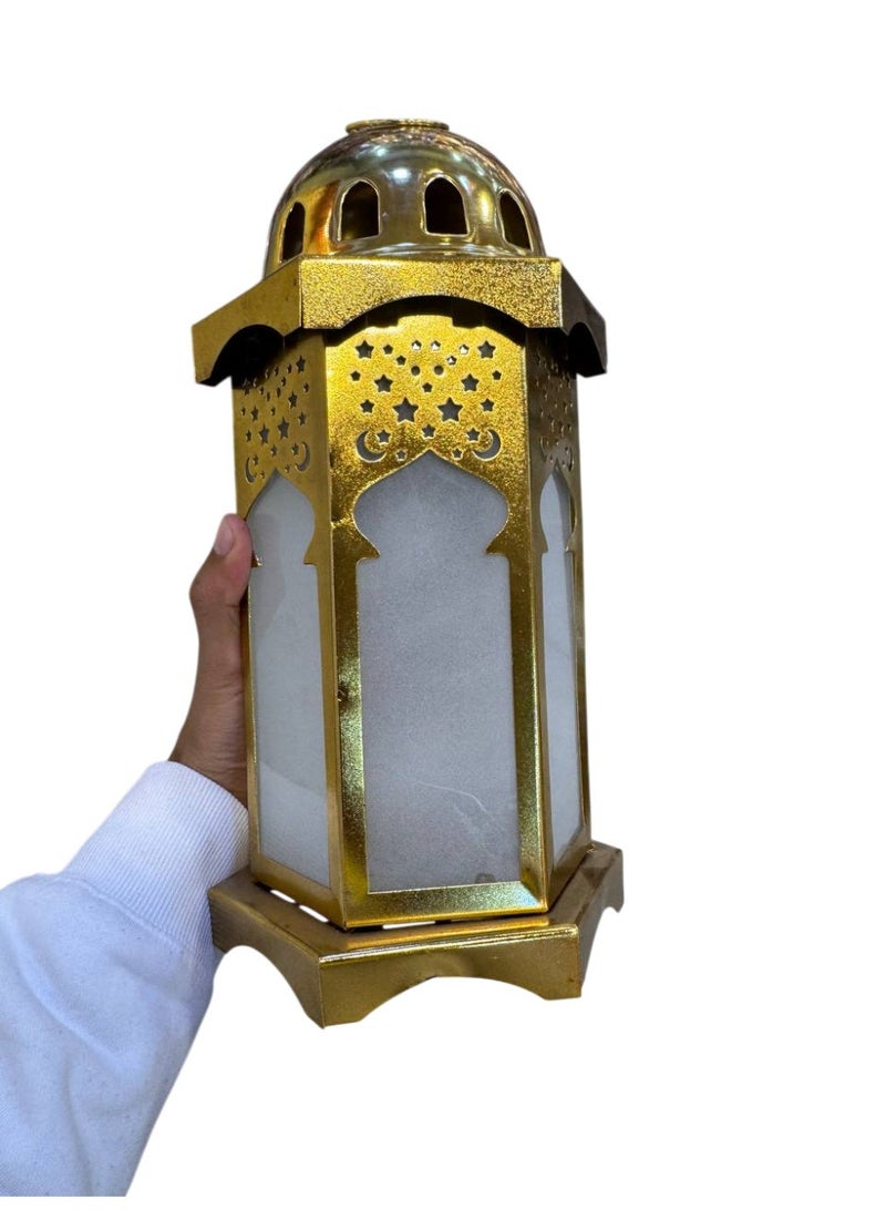 Ramadan Lantern with Ramadan Decoration, Traditional Moroccan Design with Golden Perforated Dome - Image 4